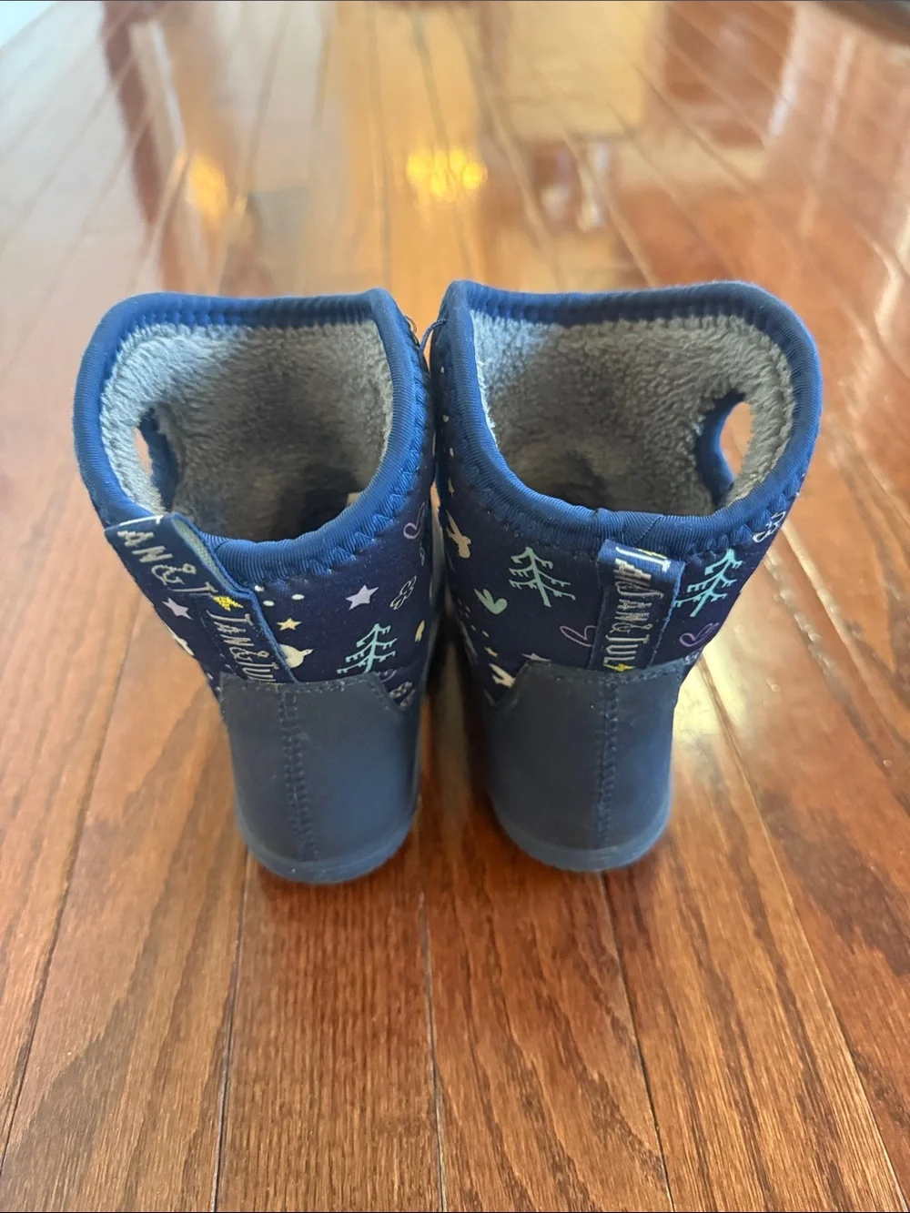 Jan & Jul Lined Waterproof Kids Navy Woodland Blue Winter Boots